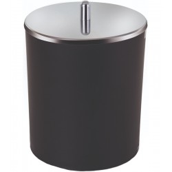 Lixeira Preta 5 Litros 25cm Altura por 19cm Diâmetro Preta em Plástico com Tampa Inox